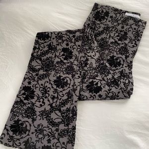 White House Black Market Black Pattern Pants, Sz 2